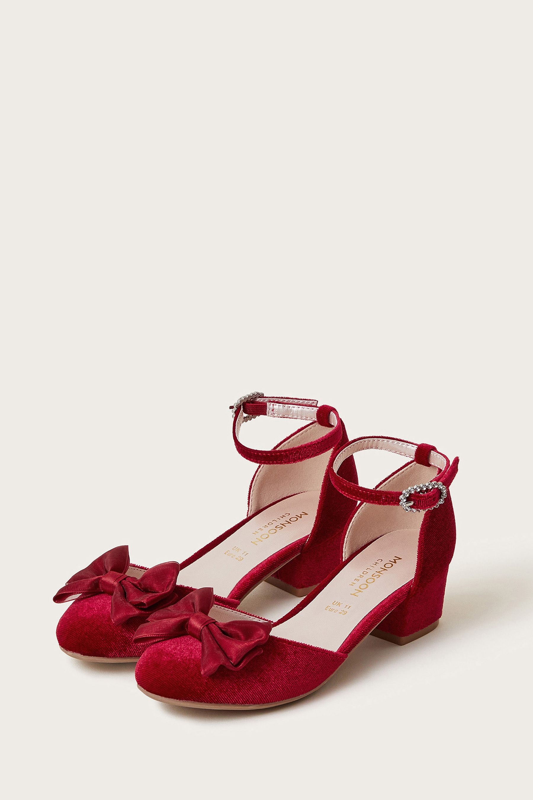 Monsoon Red Kali Velvet Two Part Heels
