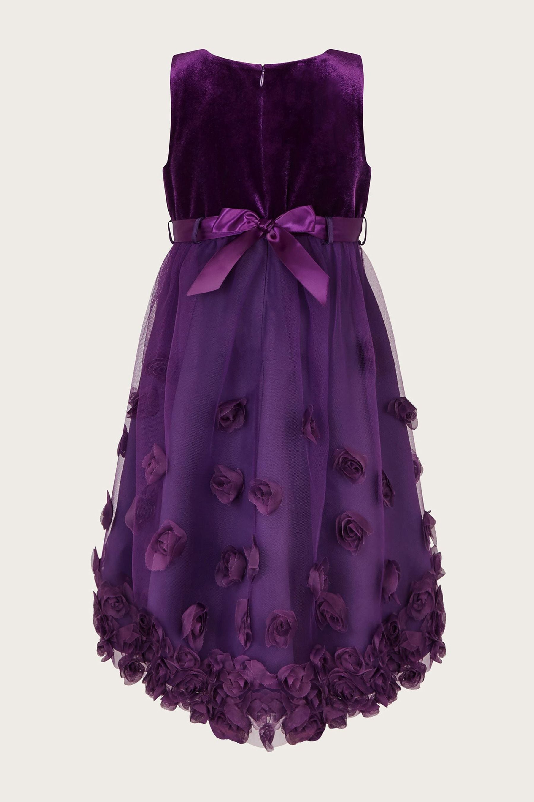 Monsoon Purple Ianthe 3D Flower Dress