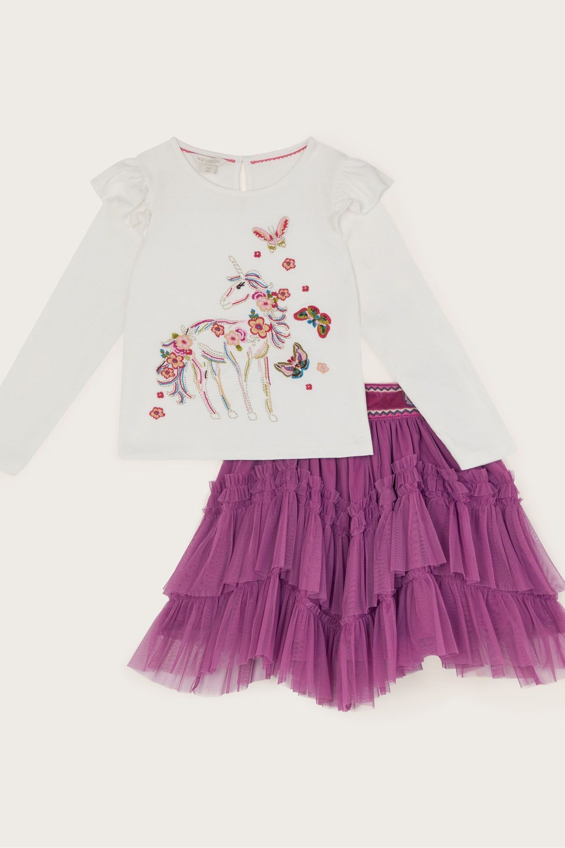 Buy Monsoon Purple Unicorn Top and Disco Skirt Set from the Next UK online shop