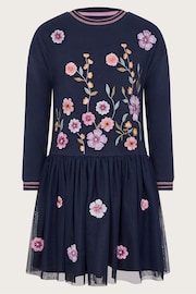 Monsoon Blue 2-in-1 Floral Embroidered Dress - Image 3 of 5