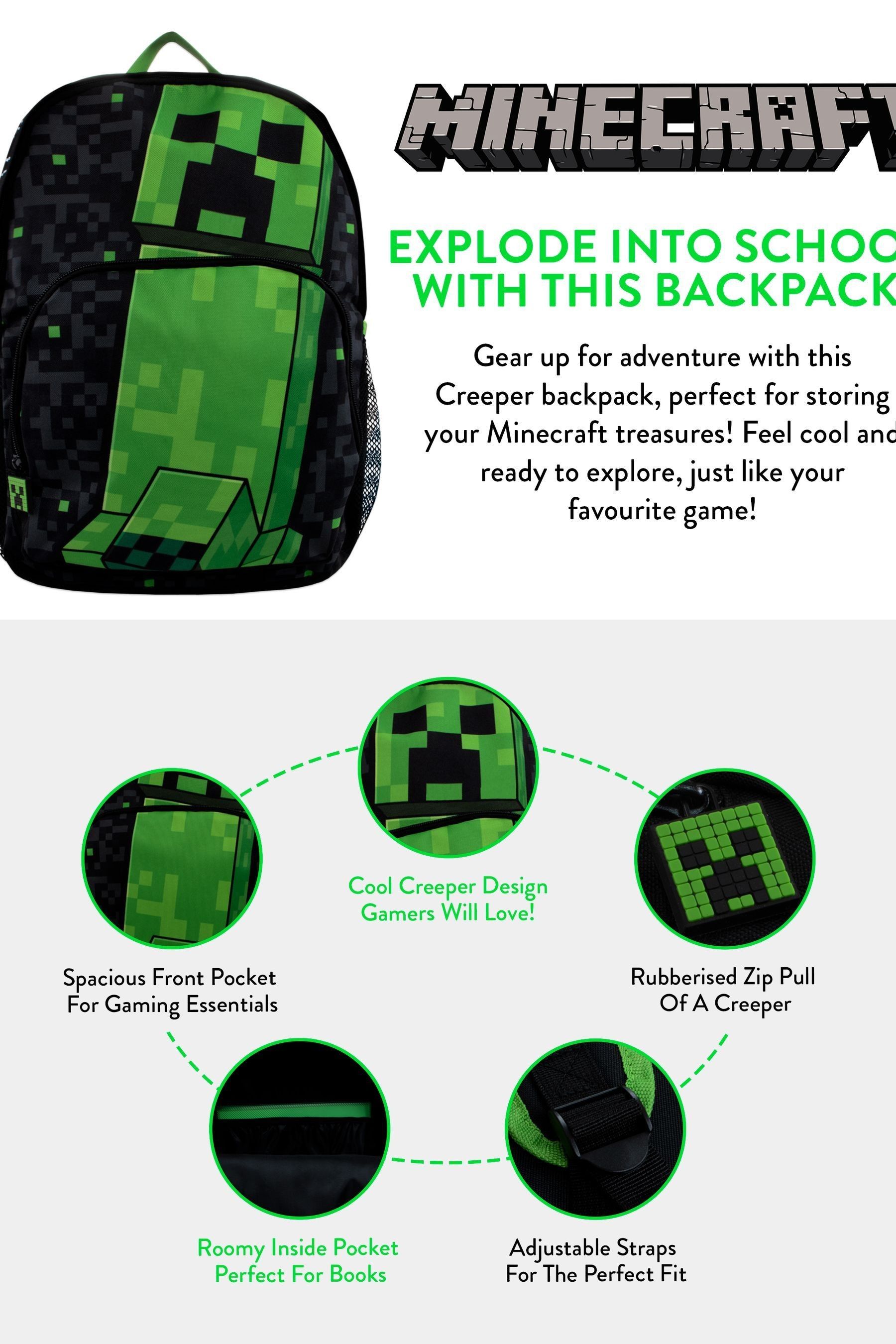 Buy Character Black Minecraft Backpack With Creeper from Next Canada