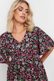 Yours Curve Pink Floral Print Smock Dress - Image 4 of 5