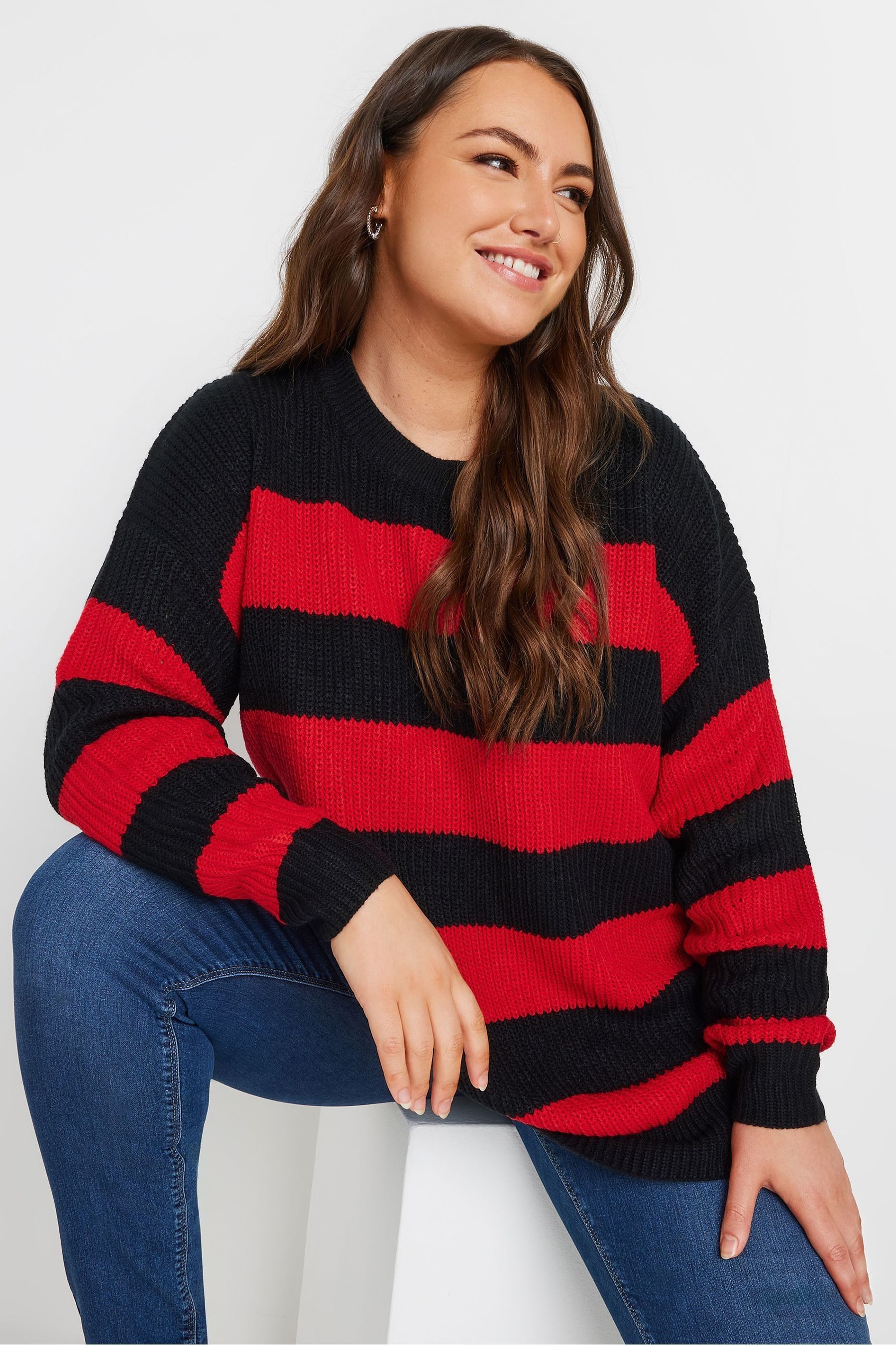 Red white black jumper on sale