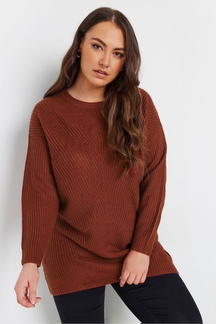 Yours Curve Brown Essential Jumper - Image 1 of 4