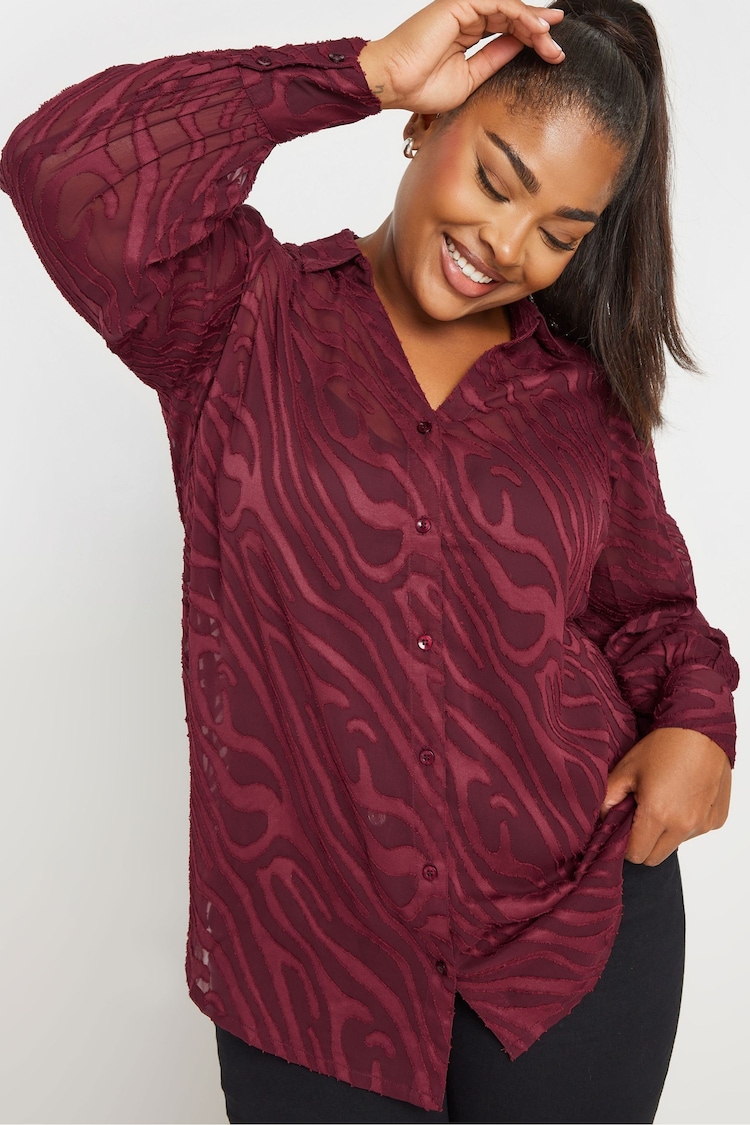 Yours Curve Red Burnout Shirt - Image 1 of 5