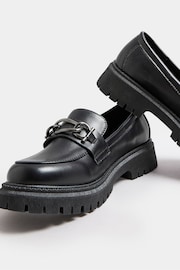 Yours Curve Black Chain Detail Chunky Loafers In Wide E Fit - Image 5 of 5