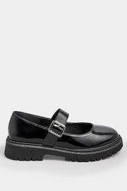 Yours Curve Black Patent Chunky Mary Jane Shoes In An Extra Wide EEE Fit - Image 1 of 5