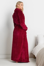 Long Tall Sally Red Fluffy Shawl Collar Maxi Robe - Image 2 of 9