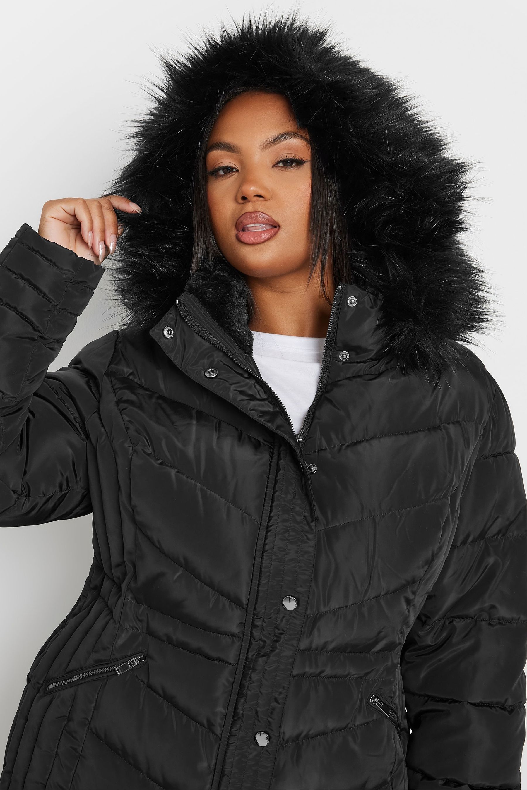 Buy Yours Curve Black Padded Short coat from the Next UK online shop