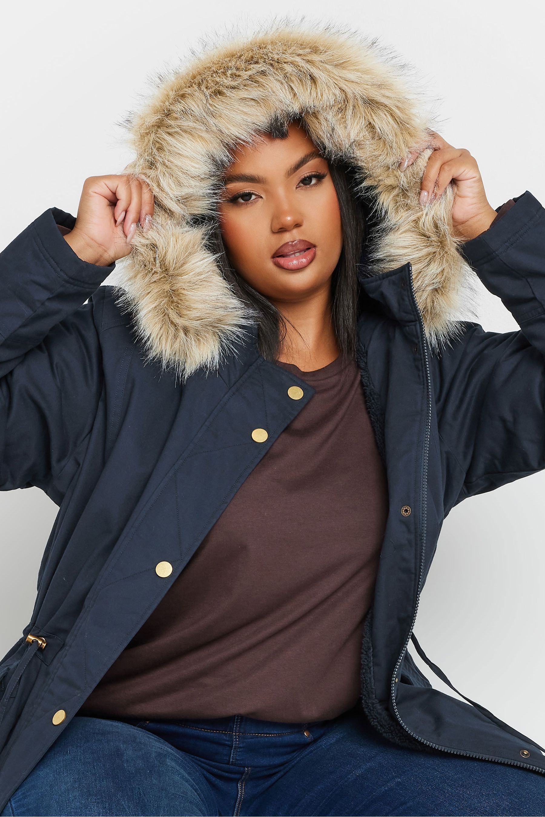 Womens blue parka with fur hood outlet