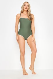 Long Tall Sally Khaki Green Stitched Swimsuit - Image 1 of 6