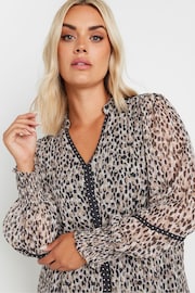 Yours Curve Natural Studded Tape Chiffon Blouse - Image 4 of 5