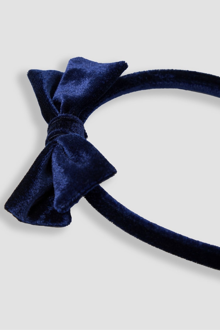 JoJo Maman Bébé Navy Bow Headband - Image 3 of 3