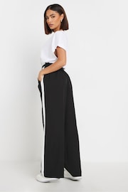 PixieGirl Petite Black Side Stripe Contrast Wide Leg Trousers - Image 3 of 6