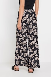 PixieGirl Petite Black Leaf Animal Print Wide Leg Trousers - Image 3 of 5