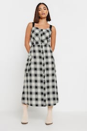 PixieGirl Petite Black Check Button Thru Maxi Dress - Image 2 of 5