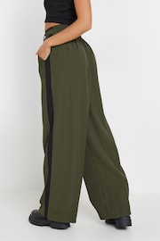 PixieGirl Petite Green Side Stripe Contrast Wide Leg Trousers - Image 3 of 5