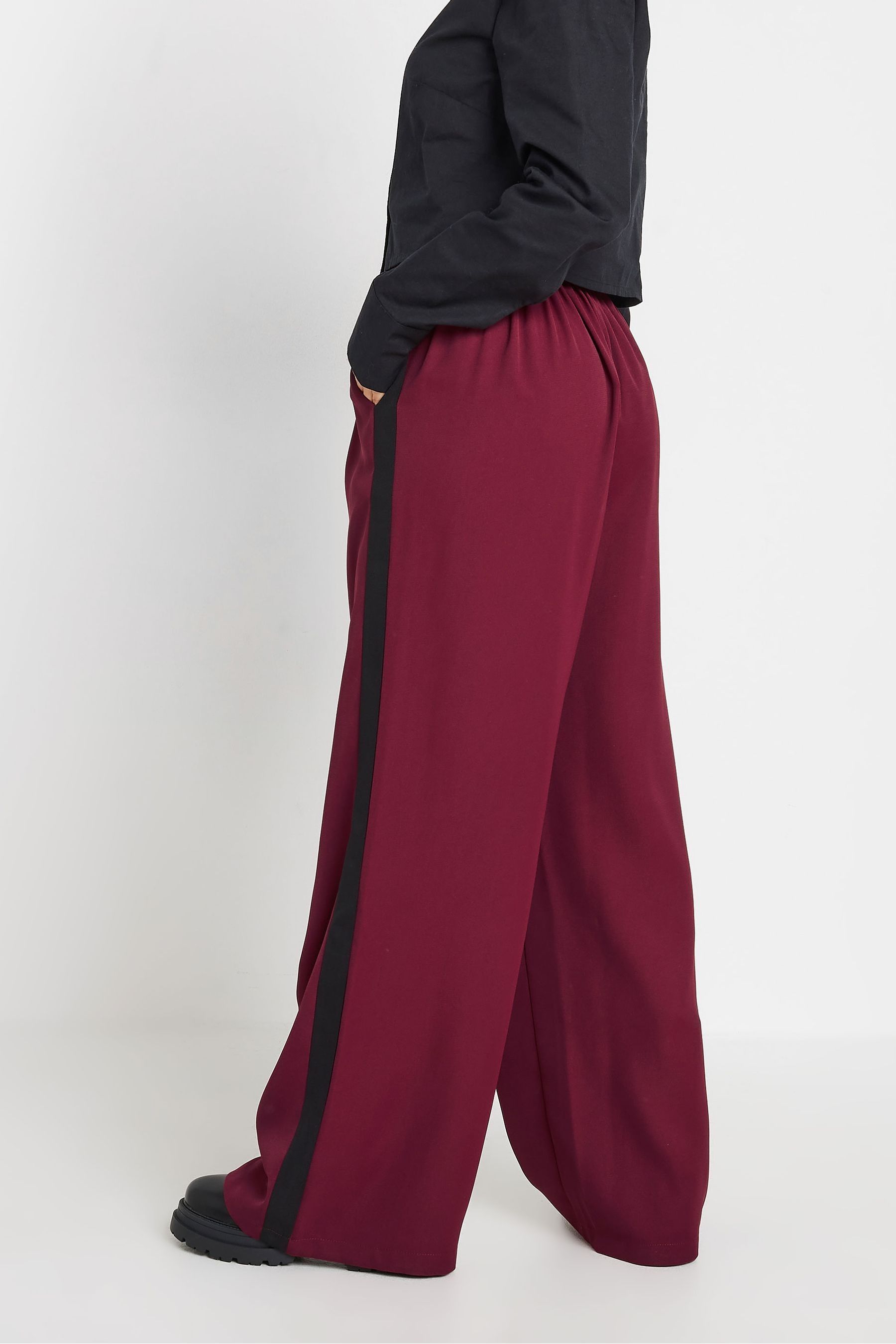 Petite red wide leg trousers top