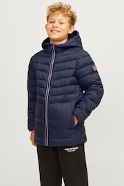 JACK & JONES Junior Black Hodded Padded Jacket - 圖片 1，共 7