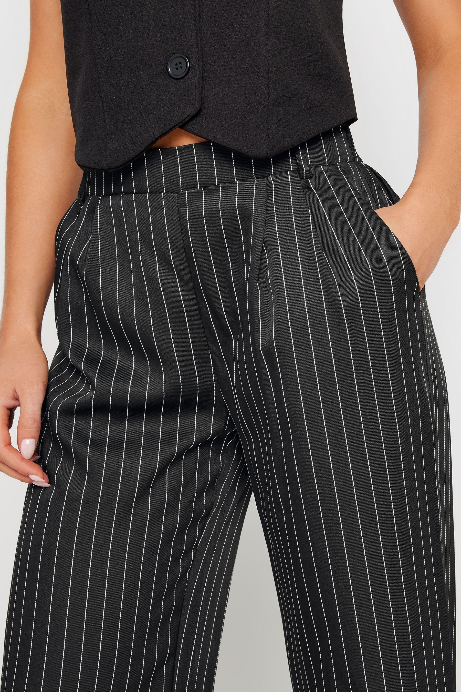 Black pinstripe trousers ladies outlet