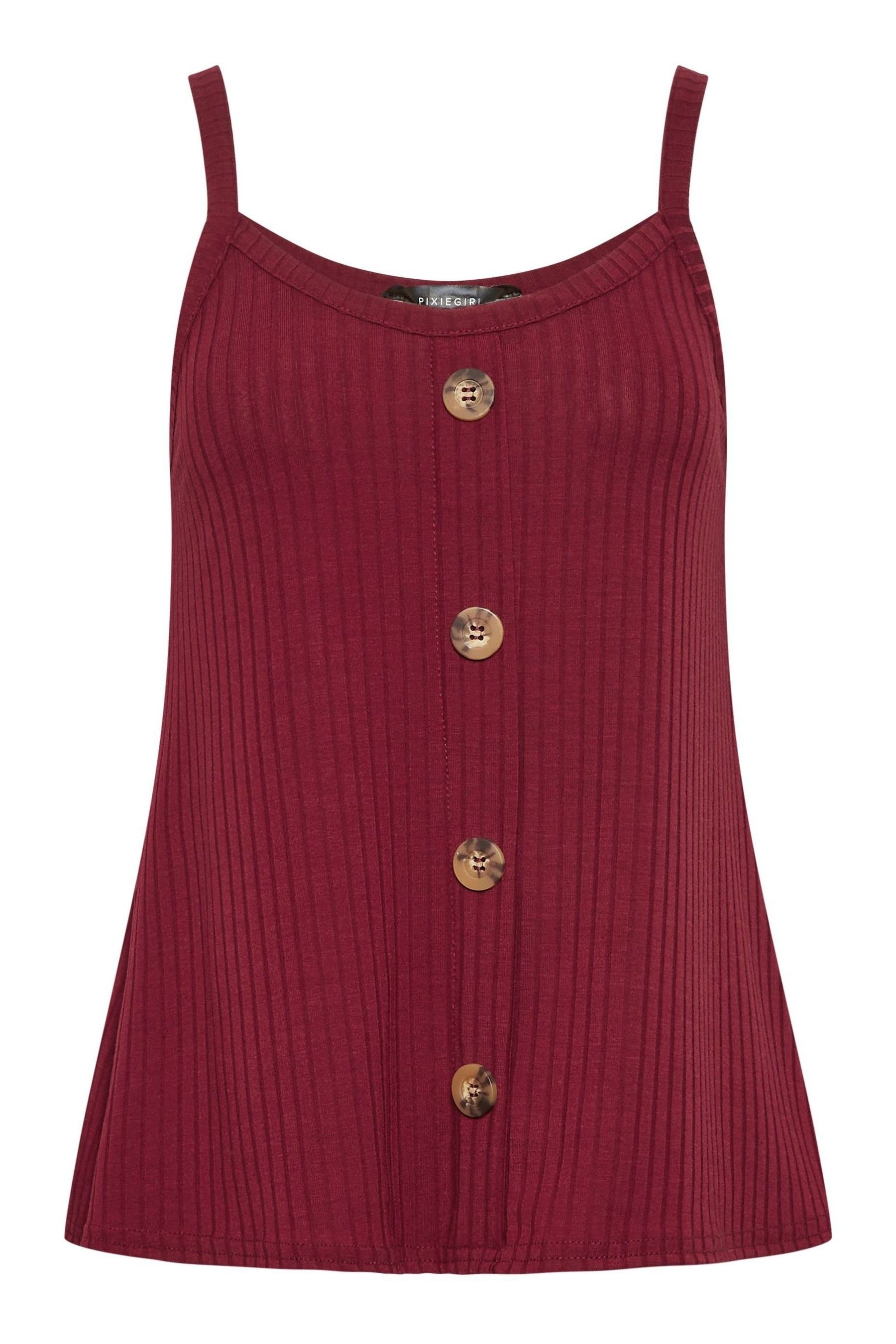 Buy PixieGirl Petite Red Button Down Vest Top 2 Pack from the Next UK online shop
