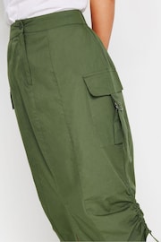 PixieGirl Petite Green 100% Cotton Cargo Ruched Midi Skirt - Image 4 of 5