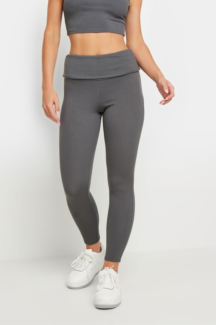 PixieGirl Petite Grey Fold Over Leggings - Image 2 of 5