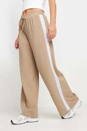 PixieGirl Petite Natural Side Stripe Tie Wide Leg Trousers - Image 2 of 5