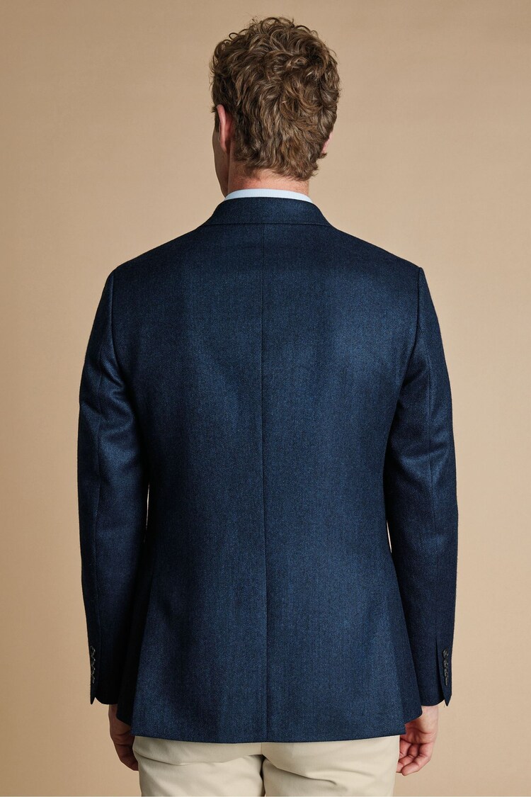 Charles Tyrwhitt Blue Twill Wool Texture Jackets - Image 2 of 5