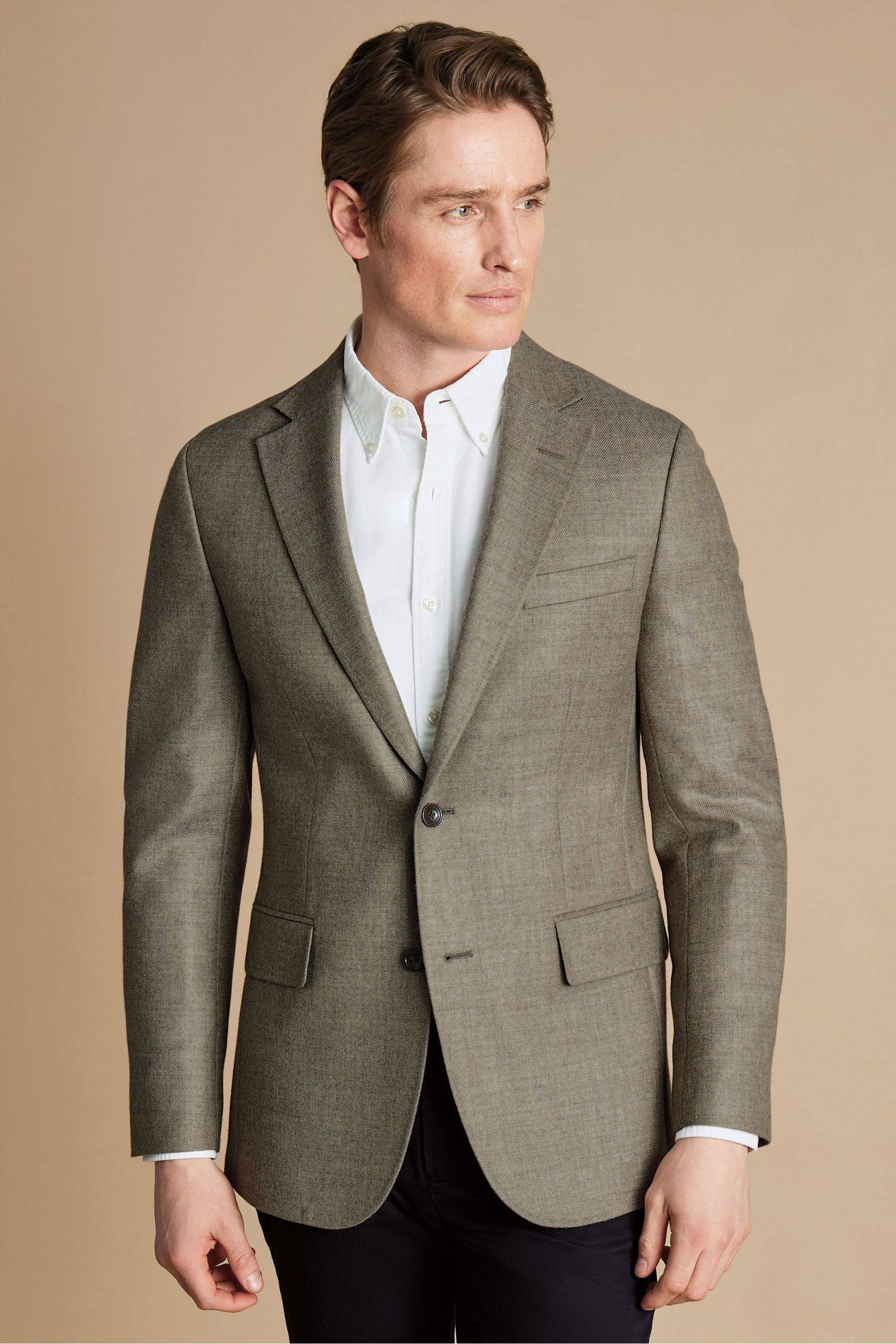 Charles Tyrwhitt Twill Wool Textured Jacket from Next Oman