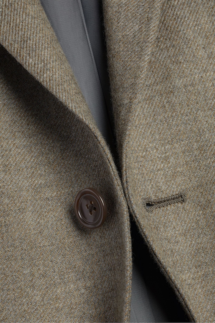 Charles Tyrwhitt Natural Twill Wool Textured Jacket - Image 5 of 5