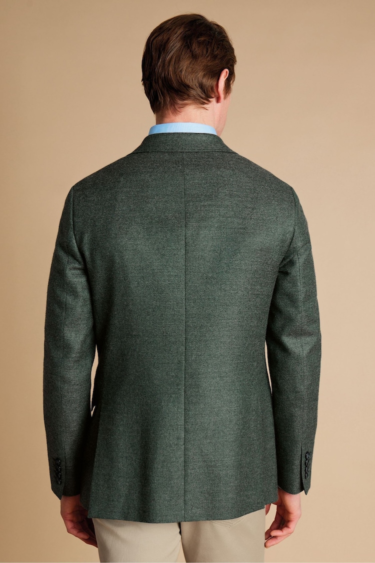 Charles Tyrwhitt Green Twill Wool Texture Jackets - Image 2 of 5