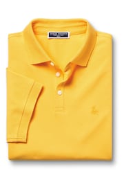 Charles Tyrwhitt Yellow Short Sleeve Cotton Stretch Pique Polo Shirt - Image 3 of 5