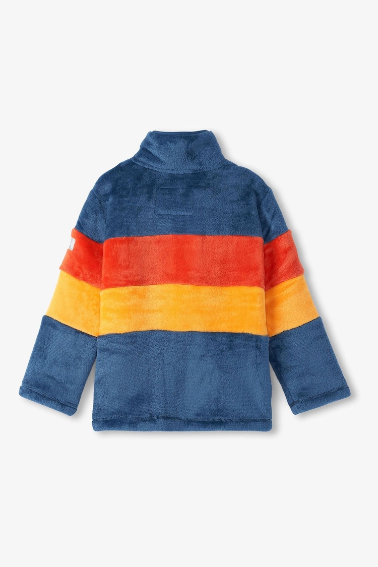 Hatley Blue Koi Colour Block Cozy Zip Up Fleece - Image 2 of 3