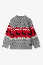 Hatley Grey Winter Elks Mockneck Sweater - Image 2 of 2