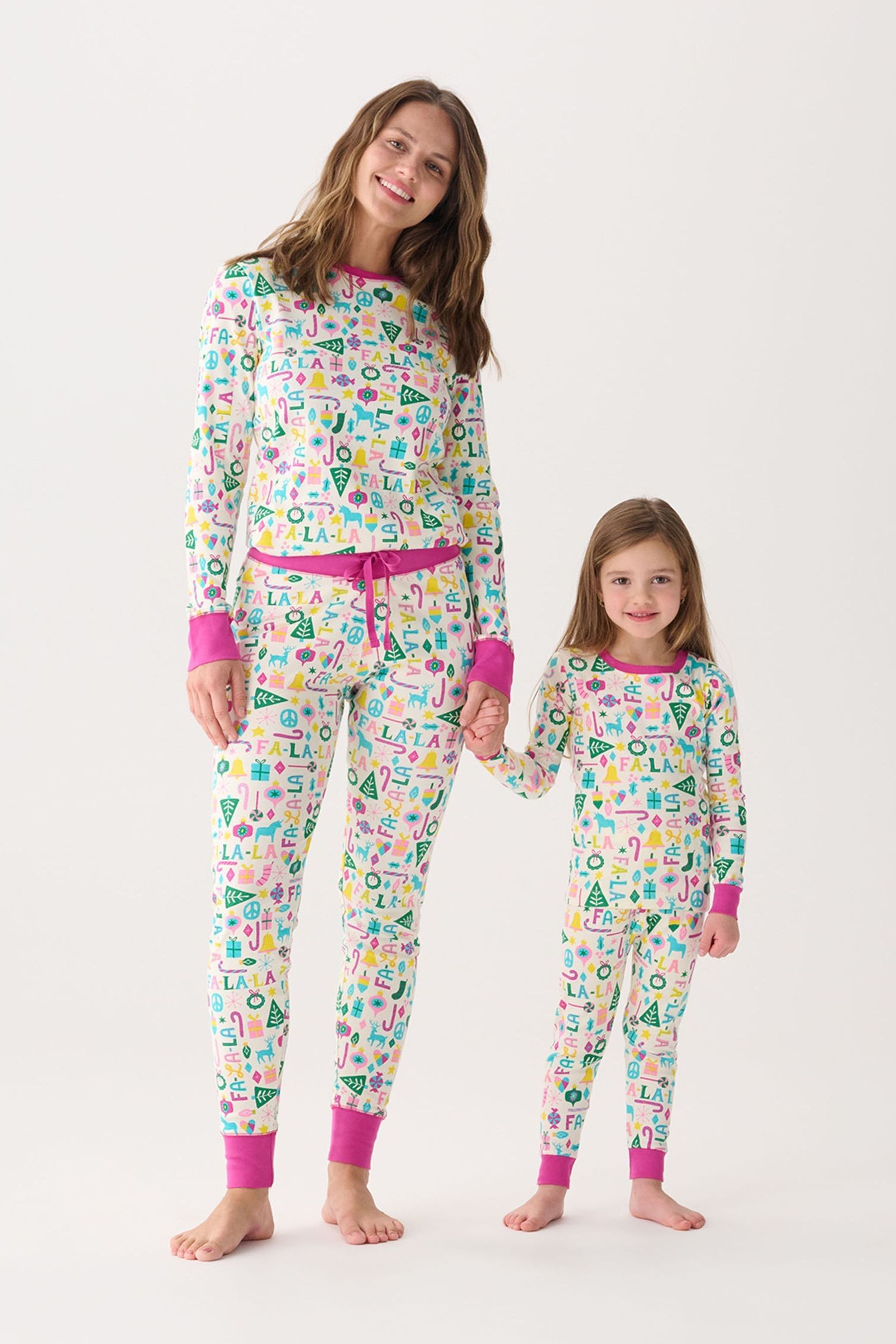Buy Hatley Falala Cotton Christmas White Pyjamas from Next Denmark