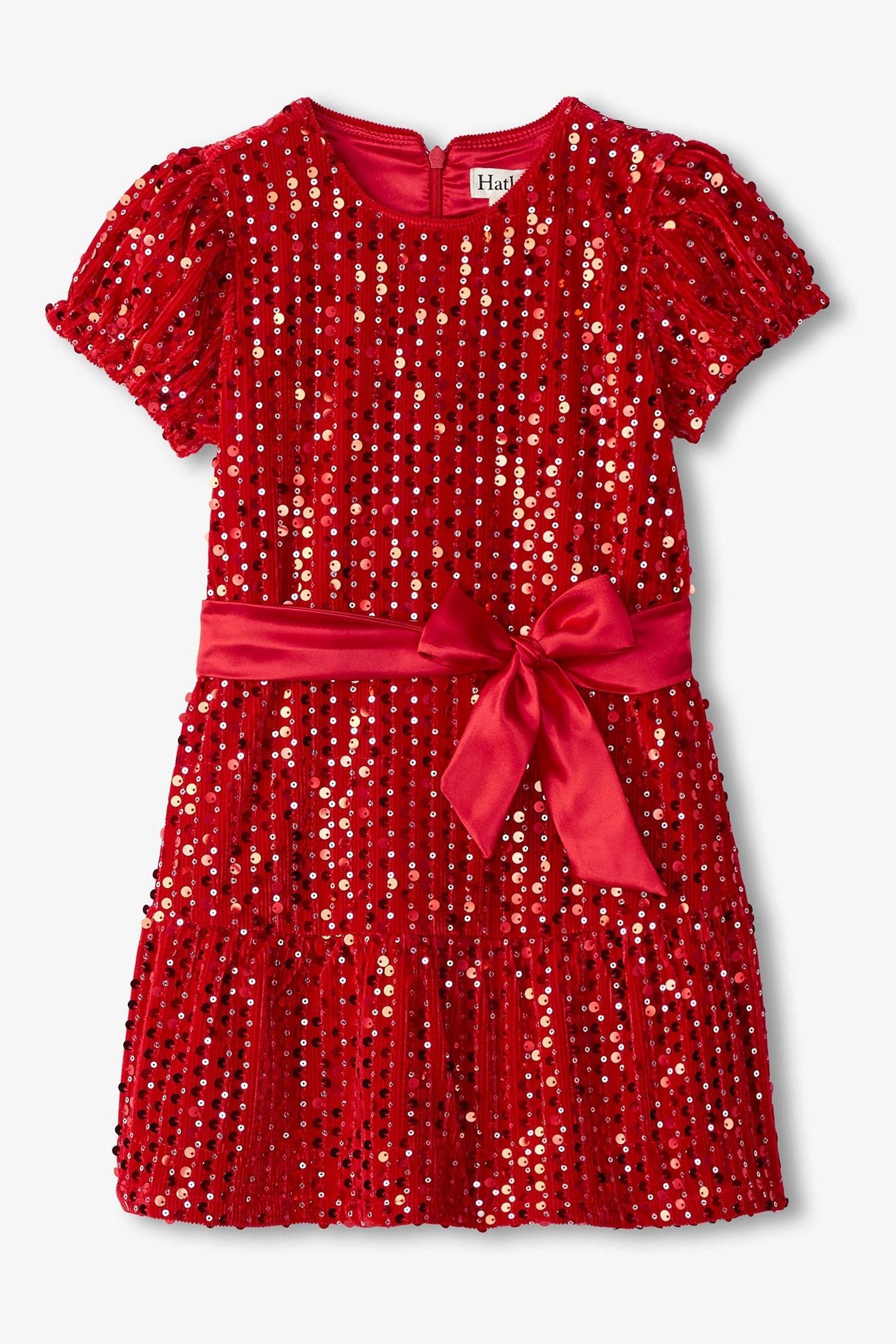 Red sequin party dress top