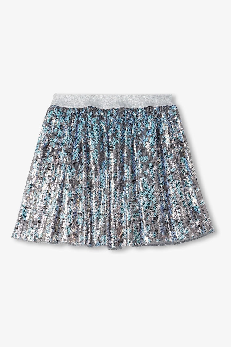 Hatley Silver Flower Shimmer Sequin Skirt - 圖片 1，共 2