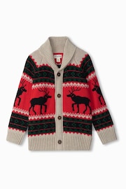 Hatley Natural Holiday Elks Shawl Collar Jumper - Image 2 of 3