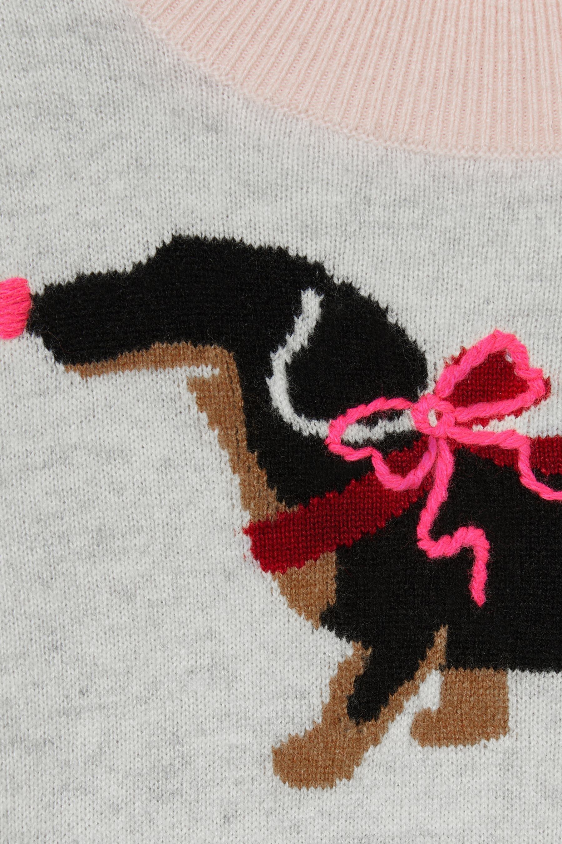 Buy Reiss Grey Yoshy 9 13 yrs Wool Blend Dachshund Intarsia Jumper With Cashmere from Next Luxembourg