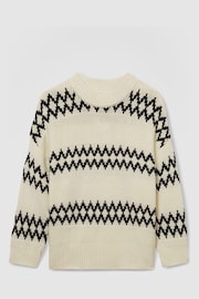 Reiss Cream/Black Ivy Wool-Blend Fairisle Jumper - Image 2 of 6