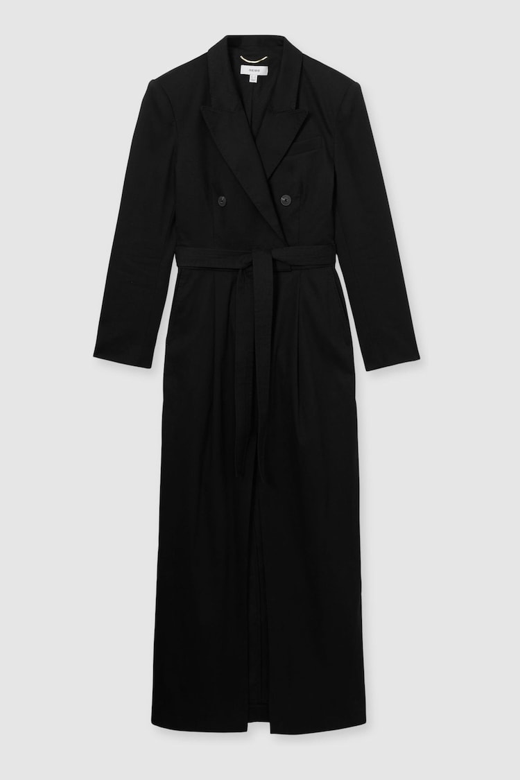 Reiss Black Ophelia Atelier Cotton-Blend Tailored Dress - Image 2 of 5