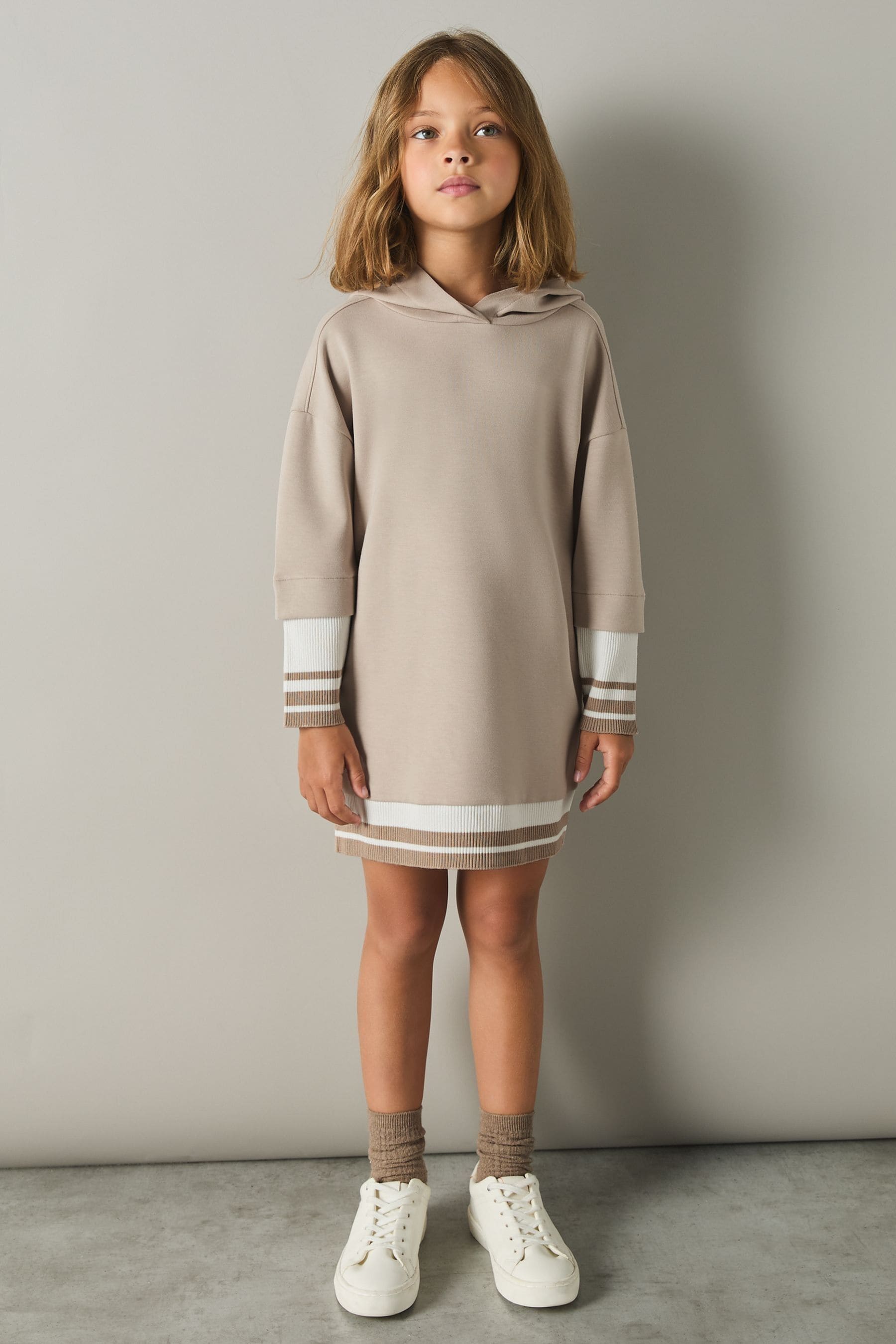 Buy Reiss Mink Leandra 13 14 yrs Hooded Jersey Hoodie Dress from Next Luxembourg