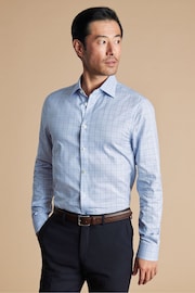 Charles Tyrwhitt Blue Slim Fit Egyptian Cotton Pow Check Shirt - Image 1 of 6