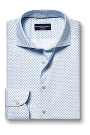 Charles Tyrwhitt Blue Slim Fit Non-iron Daisy Print Shirt - Image 4 of 6