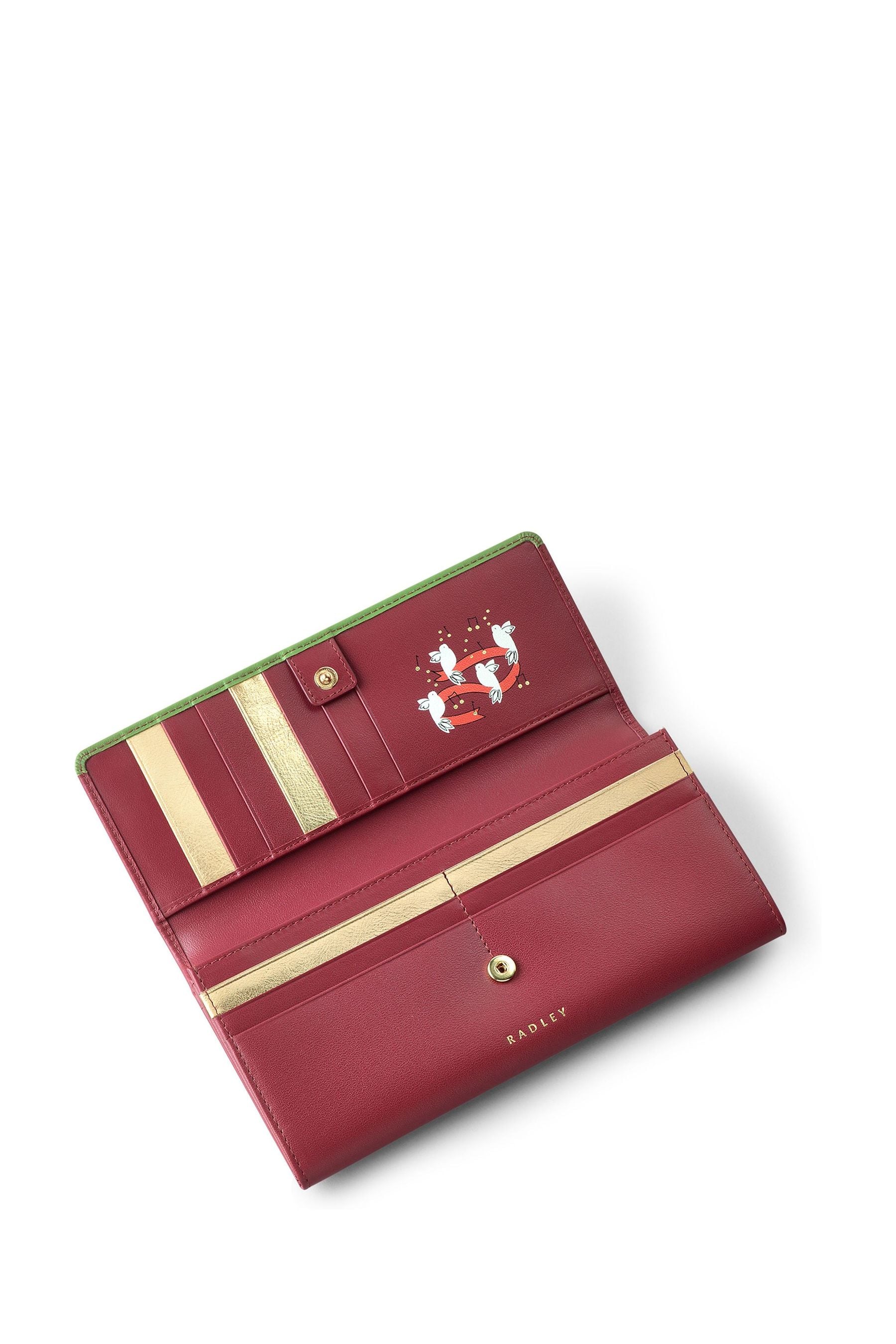 Radley London Large Red 12 Days Of Christmas Flapover Matinee Purse