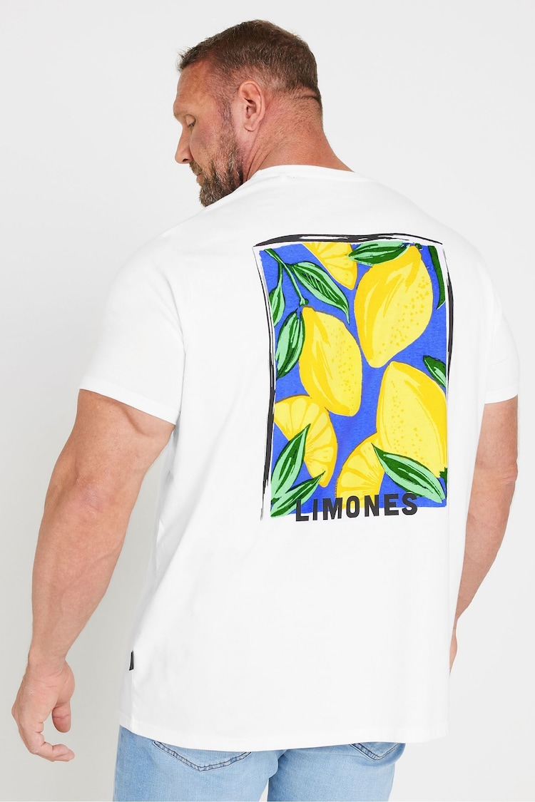 BadRhino Big & Tall White 100% Cotton Lemon Graphic T-Shirt - Image 2 of 4