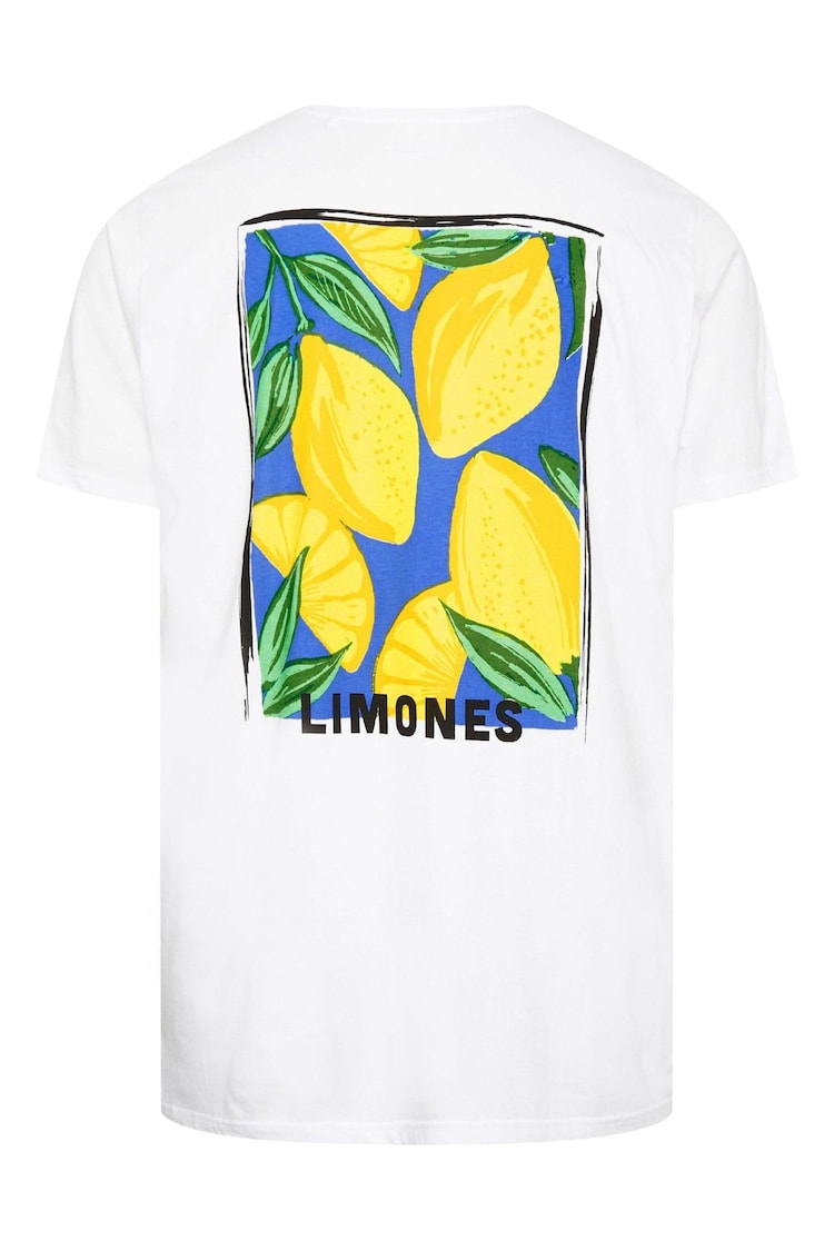 BadRhino Big & Tall White 100% Cotton Lemon Graphic T-Shirt - Image 4 of 4