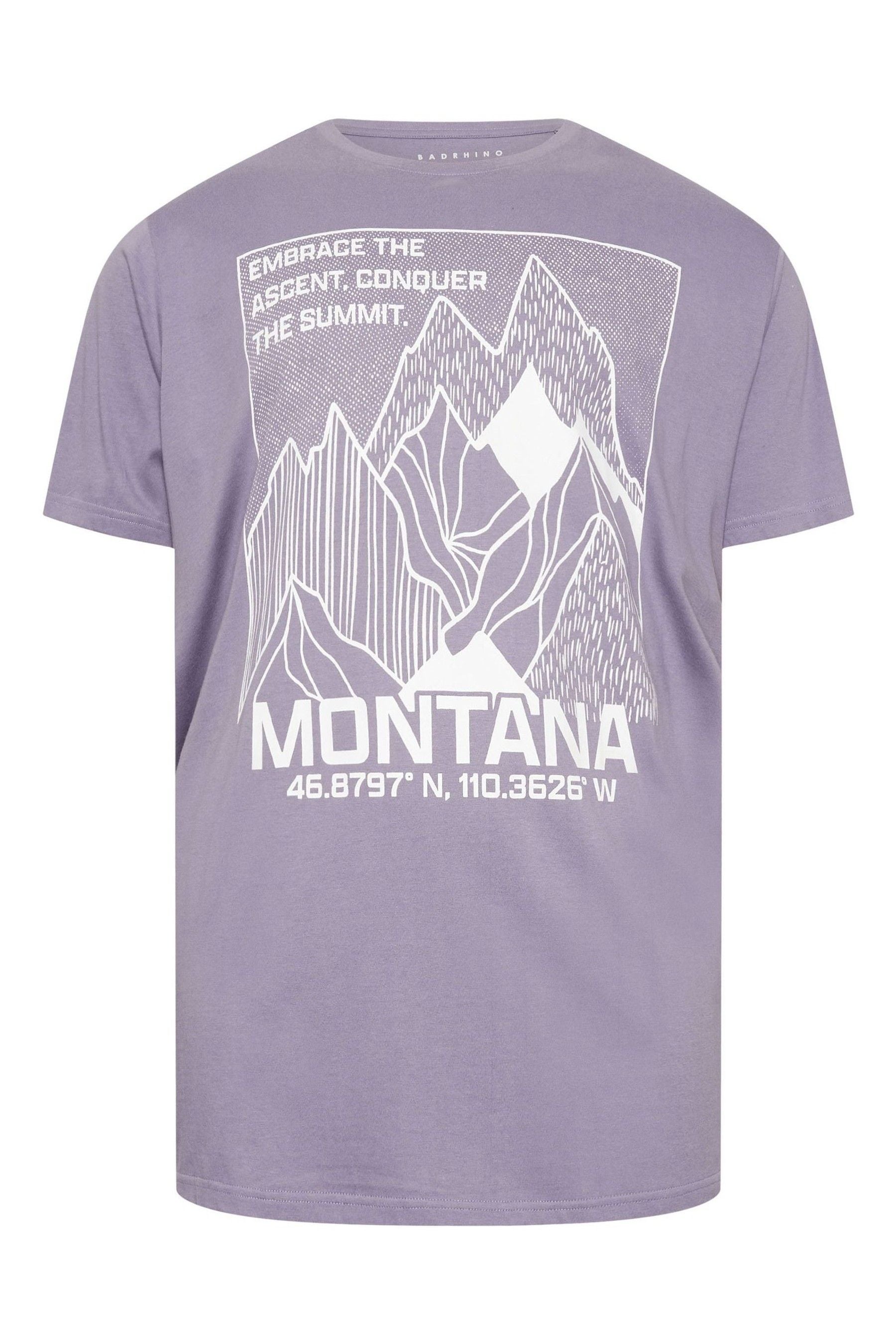 Buy BadRhino Big Tall Purple 100 Cotton Montana T Shirt from Next Luxembourg