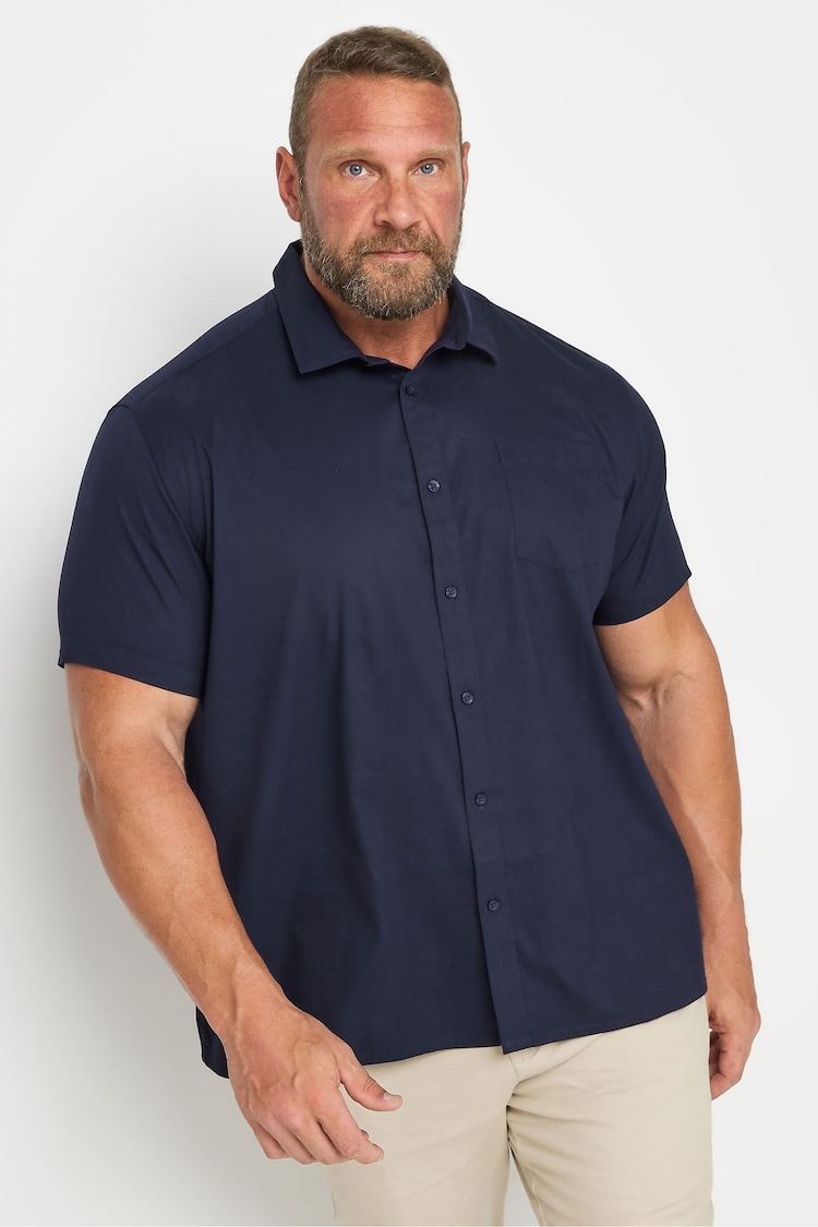 BadRhino Big & Tall Blue Stretch Short Sleeve Shirt - Image 1 of 3